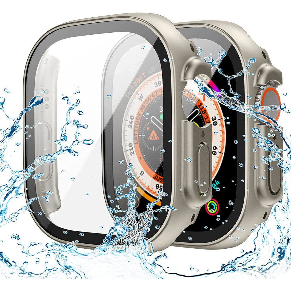 Xihama Waterproof Case Compatible With Apple Watch Se (2Nd Gen) Series 6 5 4 Screen Protector, Tempered Glass Hard Pc Bumper Face Cover 9028731706238