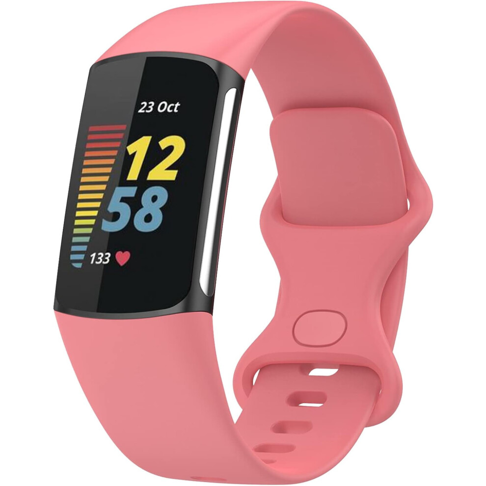 Adjustable Soft Silicone Bands Compatible With Fitbit Charge 5 Â Sport Watch Straps For Women & Men 9028731659657