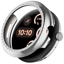 XiHAMA Glitzer-Bumper kompatibel mit Google Pixel Watch4 (41 mm/45 mm) – Strass-Schutzhülle