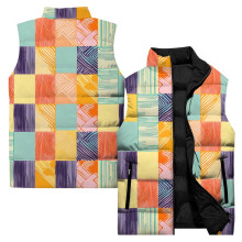 Dame casual mode ærmeløs bomuldsvest med blomsterprint, orange, størrelse XXXXL
