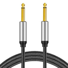TS1/4-tommers hann til 1/4-tommers hann stereojack-kabel, 6,35 mm (1/4) TS-sammenkoblingslydkabel, 6,35 mm mono instrumentkabel