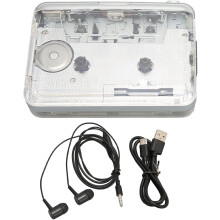 Draagbare cassettespeler naar MP3-converter met 3,5 mm jack-aansluiting, dubbele oplaadfunctie en automatische omkeerfunctie – compatibel met