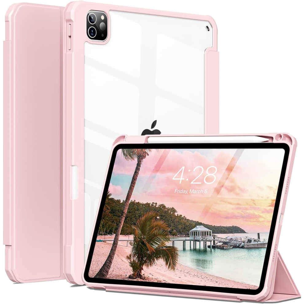 Xihama Case Compatible With Ipad Pro 12.9 Inch, 2022/2021/2020/2018, Hybrid Clear Protective Case With Pencil Holder, Auto Sleep/Wake 9028731707143