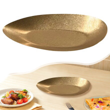 304 Stainless Steel Serving Plate - Elegant Metallic Finish Korean-Style Plate For Appetizers, Desserts & Home Dining