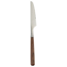 Stainless Steel Flatware Set with Wooden Handles 24-Piece