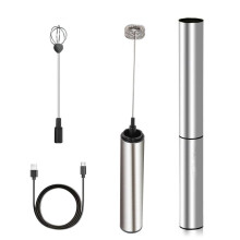 Rechargeable Milk Frother with Dual Whisk Heads, 2-Speed Handheld Foam Maker for Coffee, Latte, Hot Chocolate, Egg – Compatible with All Cups