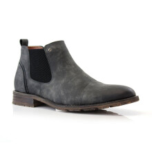 Sterling MFA606325 Mens Casual Chelsea Slip on Ankle Boots, in Charcoal, Men's Size 9