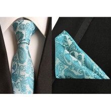 Herres smoking med blomsterprint og paisley-print, lommetørklædesæt til bryllup