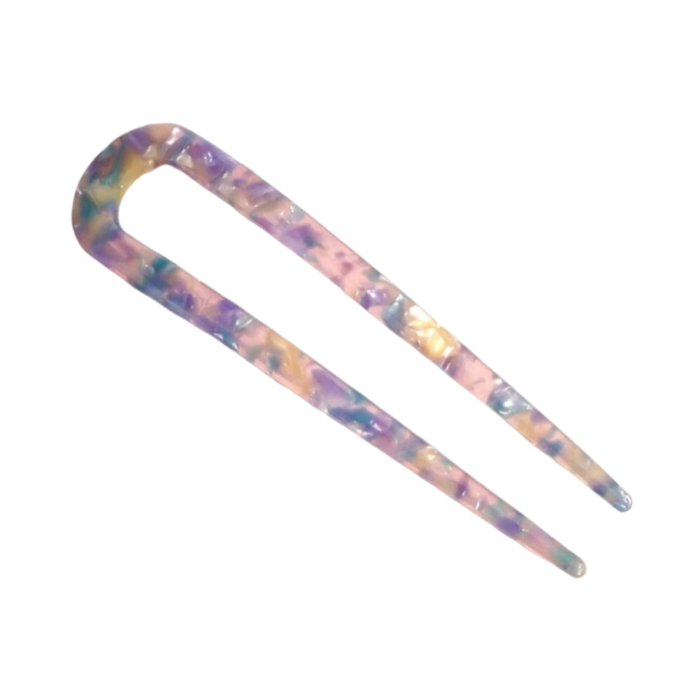 Xinwanna Updo Hair Stick U-Shaped Acrylic Bun Hairpin Acrylic Secure Fixation Hair Stick Women Hair Styling Tool (Pink)
