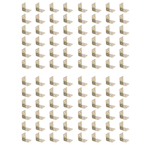 Metal Shelf Support 90 Degree Right Angle Bracket 96pcs Brass Tone