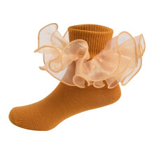 Toddler Girls Ruffle Ankle Socks, Cotton Anti-Slip Princess Dress Socks with Double Lace Frills – Compatible with Kids & Dance