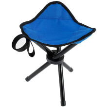 Portable Folding Stool, 600D Oxford Cloth, Lightweight Camping & Fishing Stool for Hiking, BBQ, Picnic, Travel (Blue)