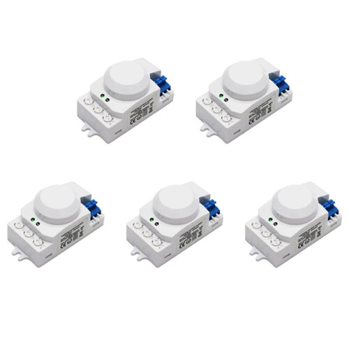 5X 5.8GHz  System LED Microwave 360 Degree Motion Sensor Light  Body Motion Detector,White