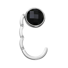 Foldable Crystal Bag Hanger with Rhinestones, Compatible with Handbags & Purses – Black