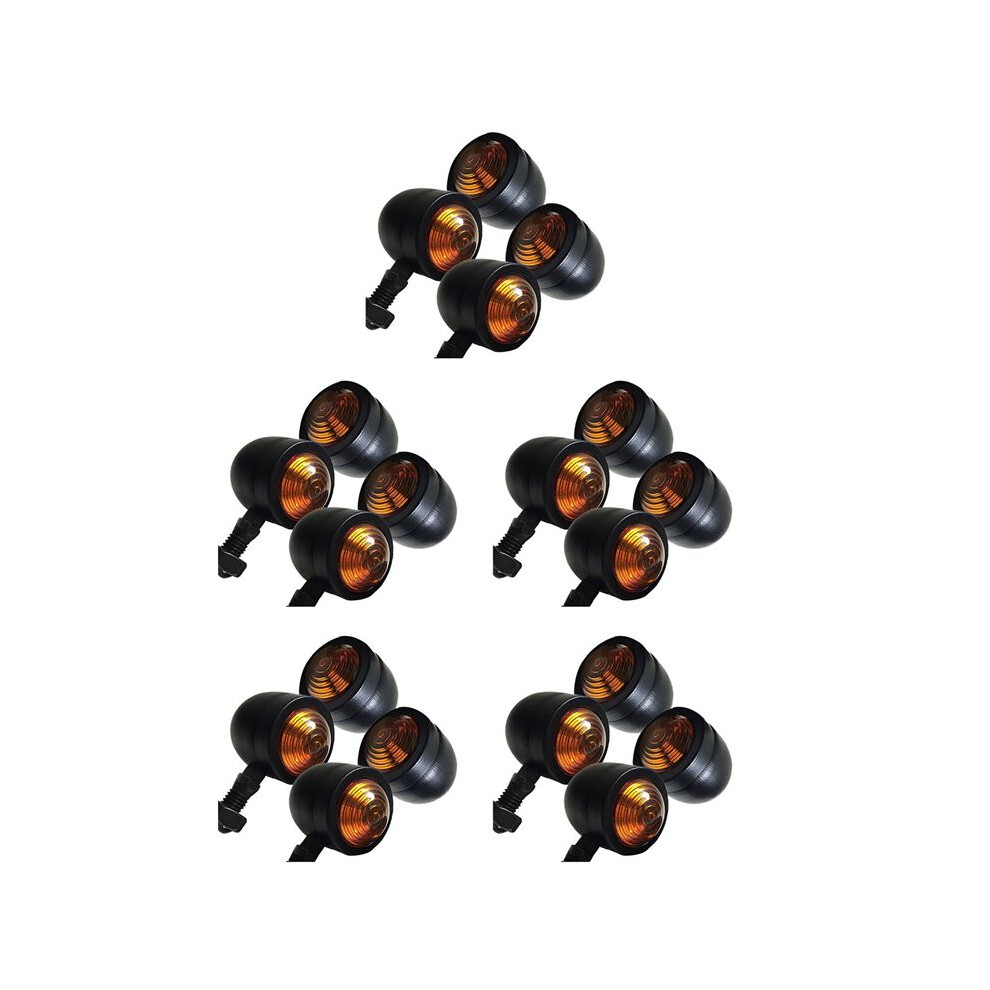 20Pcs Motorcycle Turn Signal Indicator Lamp Moto Blinker For Chopper Bobber Black/Light 6032587363951