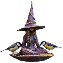 (2pcs) Bird Feeder, with Fine Carved Texture Design, 15x19cm, Bird Feeding Sculpture, Garden Statue Decor, Easy Installation, for Finches, Robins