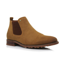 Men's Chelsea Slip-On Ankle Boots Toffee Suede Size 8.5