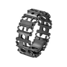 (Black) Multifunctional Tool Bracelet 29 In 1 Stainless Steel Outdoor Survival Emergency Bracelets