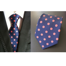 cm herre slips med polkaprikker og jacquardmotiv, bredt, fest- og bryllupsslips