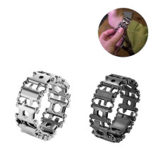 (Silver) Multifunctional Tool Bracelet 29 In 1 Stainless Steel Outdoor Survival Emergency Bracelets