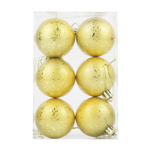 6PCS Christmas Balls 2Inch Shiny Smooth Shatterproof Christmas Tree Ball Ornaments Hanging Ball for Christmas Tree Yellow Ball