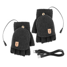 5V Electric Heating USB Heated Gloves, Half Finger Design Thickened Warmth, Computer Charger Power Supply, Back Hand Heating Function Winter Warmth