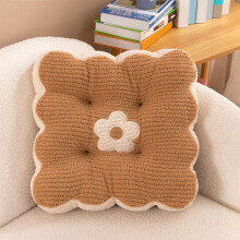 Cushion 15.74x15.74" Solid Color Floor Cushion Soft Flock Fabric Seat Pillow for Living Room Kitchen Dining Bedroom Outdoor(Brown,1Pcs)