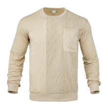 SYMOID Sweatshirt für Herren, Größe 3XL, schlichtes Sweatshirt, Pullover, Beige, Übergrößen für Herren, Herbst/Winter