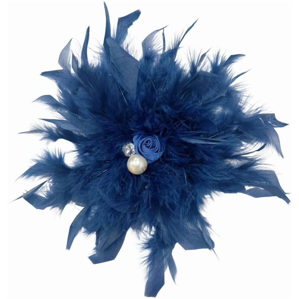 Dainty Feather Flower Brooch Pin for Women â Rhinestone, Shell & Pearl, 23cm, Compatible with Wedding, Bridal, Cocktail & Party