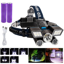 Rechargeable Headlamp,5 LED Headlamp Flashlight,USB Rechargeable Waterproof Head Lamp for Outdoor Camping Cycling Running,Head Lamps for Adults