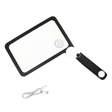 3X Folding Handheld Magnifying Glass with 72 LED Light-black