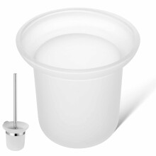 Toilet Brush Holder Frosted Glass Multifunctional Bathroom Accessory
