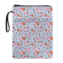 Bible Case Bag 11.4"x8.66", Waterproof Book Sleeve & Organizer, Blue Pigs/Cherries Dots – Gift for Librarians, Teachers, Women – Compatible with