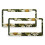 Daisy Pattern Sage Green Aluminum License Plate Frames 1
