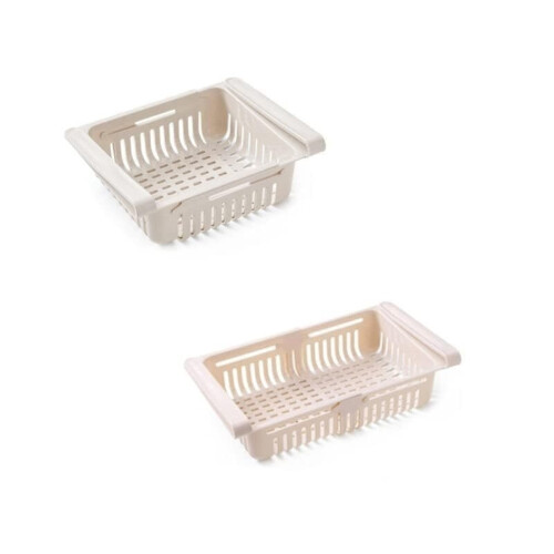 2PCS Refrigerator Organizers and Storage - Pull-Out Storage Bin for Eggs, Fruits & Vegetables