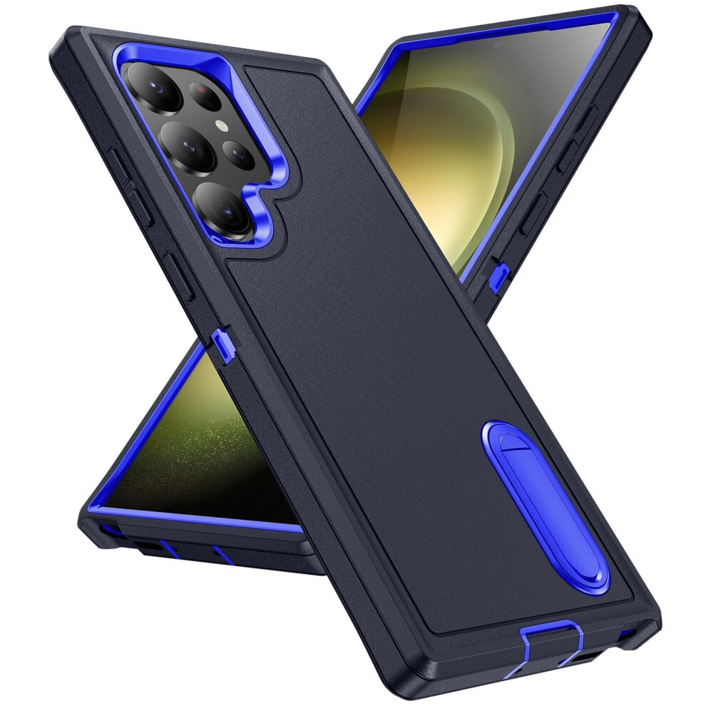 Military Grade Shockproof 360 Protection With Kickstand Cover Case For Samsung Galaxy S25 Ultra Blue 9092120215175