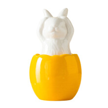 Yellow Ceramic Easter Rabbit Ornament 1 pc
