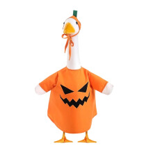 Holloyiver Halloween Goose Outfit with Pumpkin Hat & Cotton, Compatible with 23" Goose, Outdoor Lawn Decoration