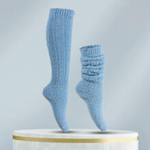 Women's Thick Winter Socks, Warm Home Slouch Socks, Sky Blue, One Size, Compatible with All Shoes