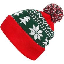 2 gorros navideños de punto trenzado de Papá Noel, gorros de ganchillo con pompón para adultos y unisex, ideales para fiestas de Año Nuevo.