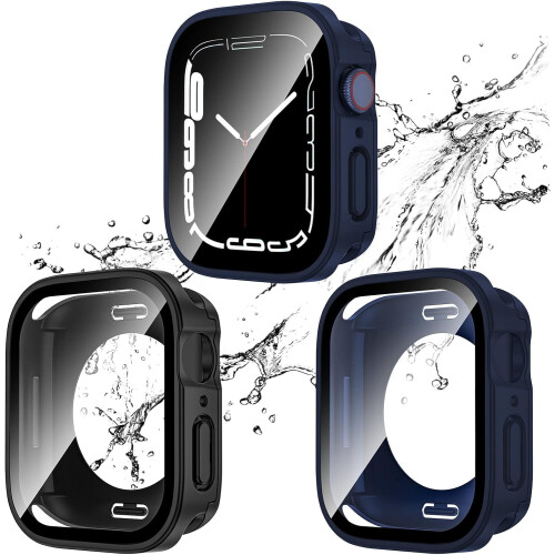 XiHAMA2-Pack2-σε-1 Αδιάβροχη θήκη συμβατή με Apple Watch SE, SE6, 5, 4 – Προφυλακτήρας υπολογιστή +