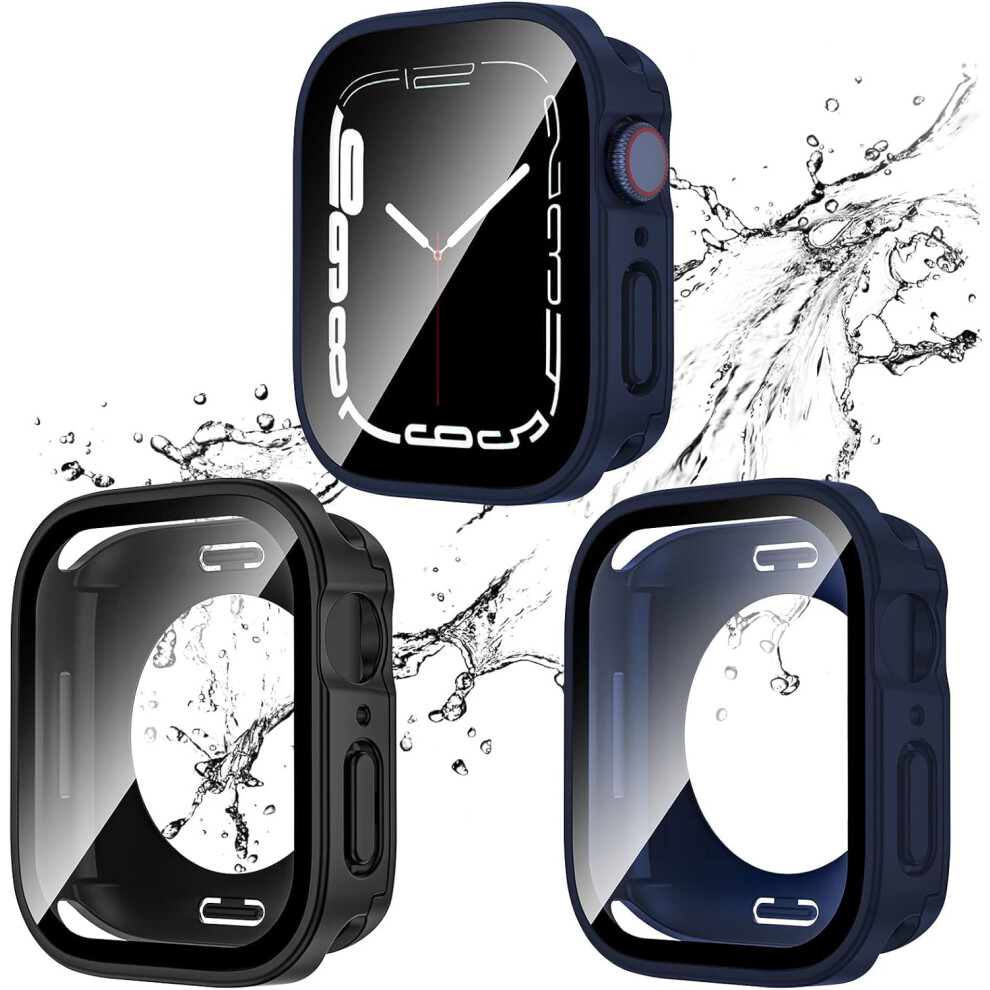 Xihama 2-Pack 2-In-1 Waterproof Case Compatible With Apple Watch Se, Se 6, 5, 4 Â Pc Bumper + Tempered Glass, 360 Protection 9028731072272