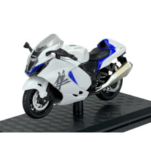 ALLOY CAR SUZUKI HAYABUSA WHITE 1:18 MOTORCYCLE NEW