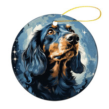 Dachshund Christmas Ornament Blue Star Lights 1pc