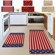 Sett med patriotiske dørmatter med stjerner og striper (63,6 x 40 cm og 113 x 40 cm), innendørs/utendørs, kompatibel med dekorasjoner fra 4. juli,