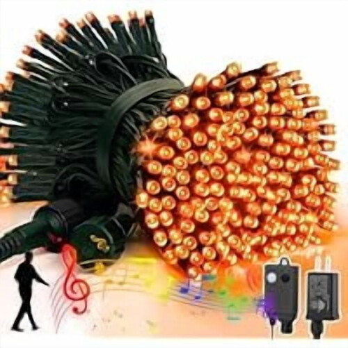 Orange C9 Christmas pathway lights 25.7 ft 20-bulb
