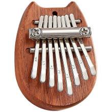 8 Keys Mini Kalimba. Wood Thumb Piano Marimbas Finger Piano with Lanyard Keyboard Musical