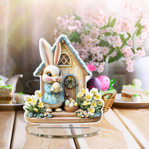 Handcrafted Acrylic Easter Bunny Ornament