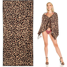 Leopard Print Oversized Sand-Free Microfiber Beach Towel, 60x30 in, Soft Absorbent Towel for Camping, Swim, Yoga, Travel – Compatible with All Ages