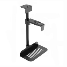 CPU Holder Under Desk Adjustable PC Mount with 360 Swivel Access SpaceSaving Metal Tower Stand Black